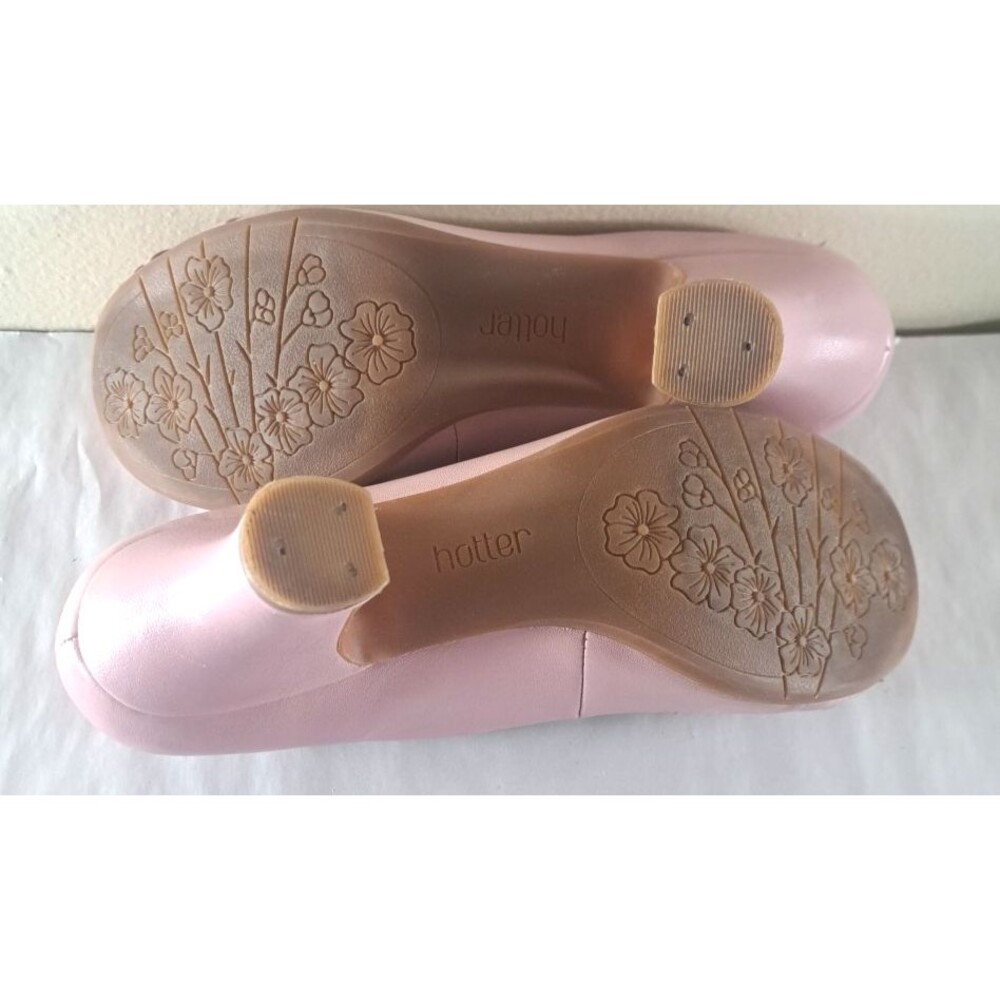 Hotter Clarissa Court Shoes Pink Pastel Comfort Heels Retro Leather Spring 6.5 - Picture 7 of 7